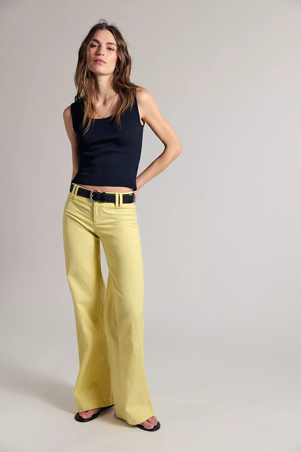 Time Flies Low-Rise Clean Solid Trousers