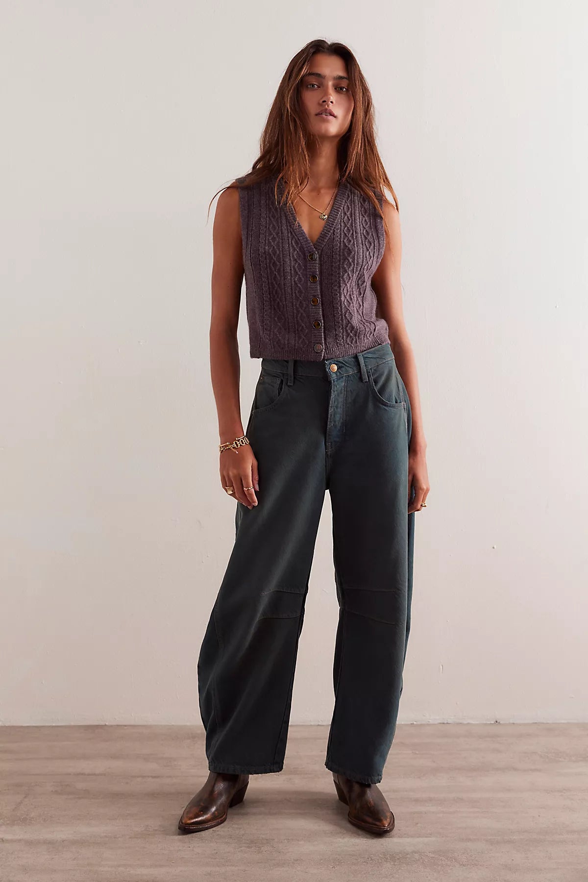 We The Free Good Luck Mid-Rise Barrel Jeans
