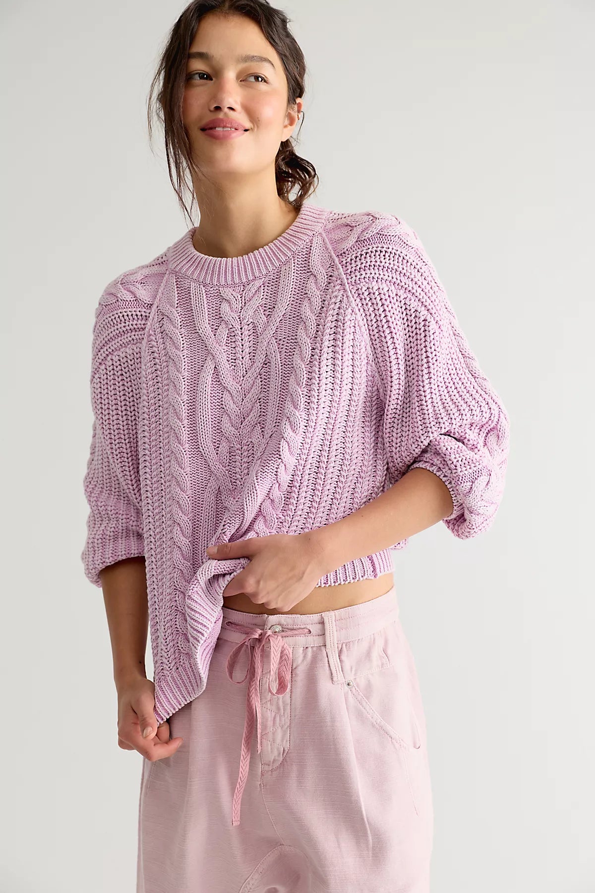 Frankie Cable Knit Cotton Sweater