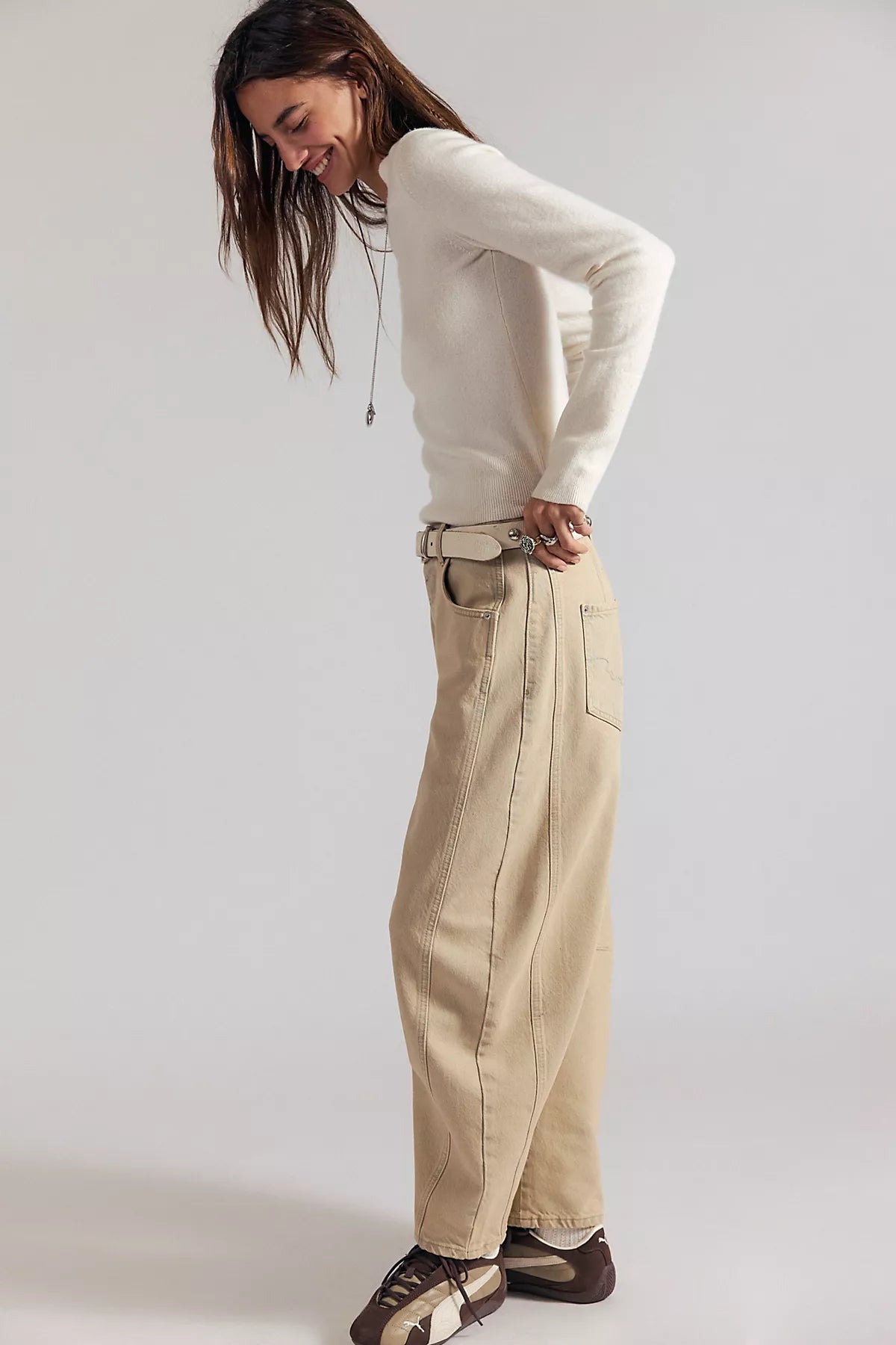 We The Free Good Luck Mid-Rise Barrel Jeans