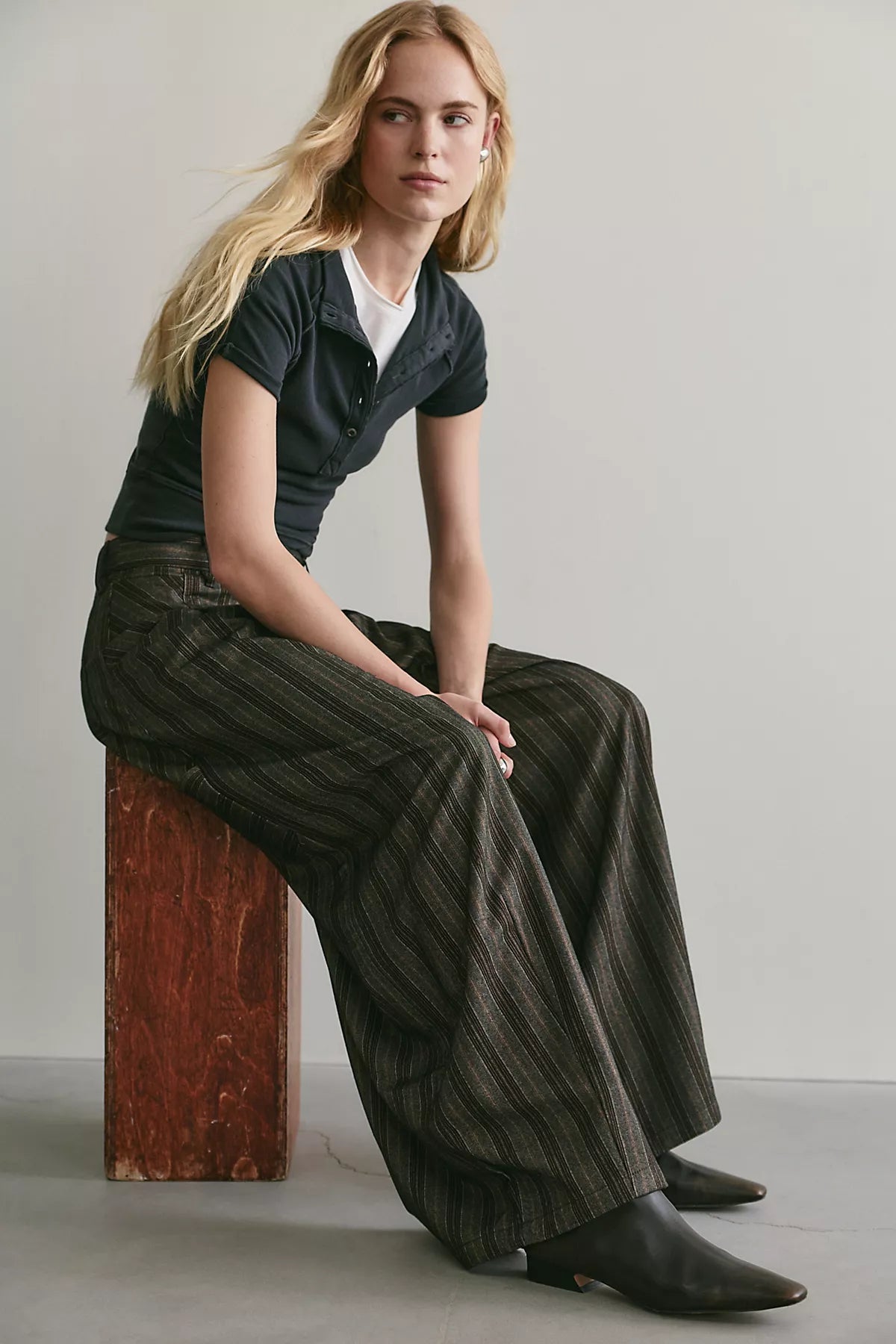 About It Baggy Plaid Suit Trousers