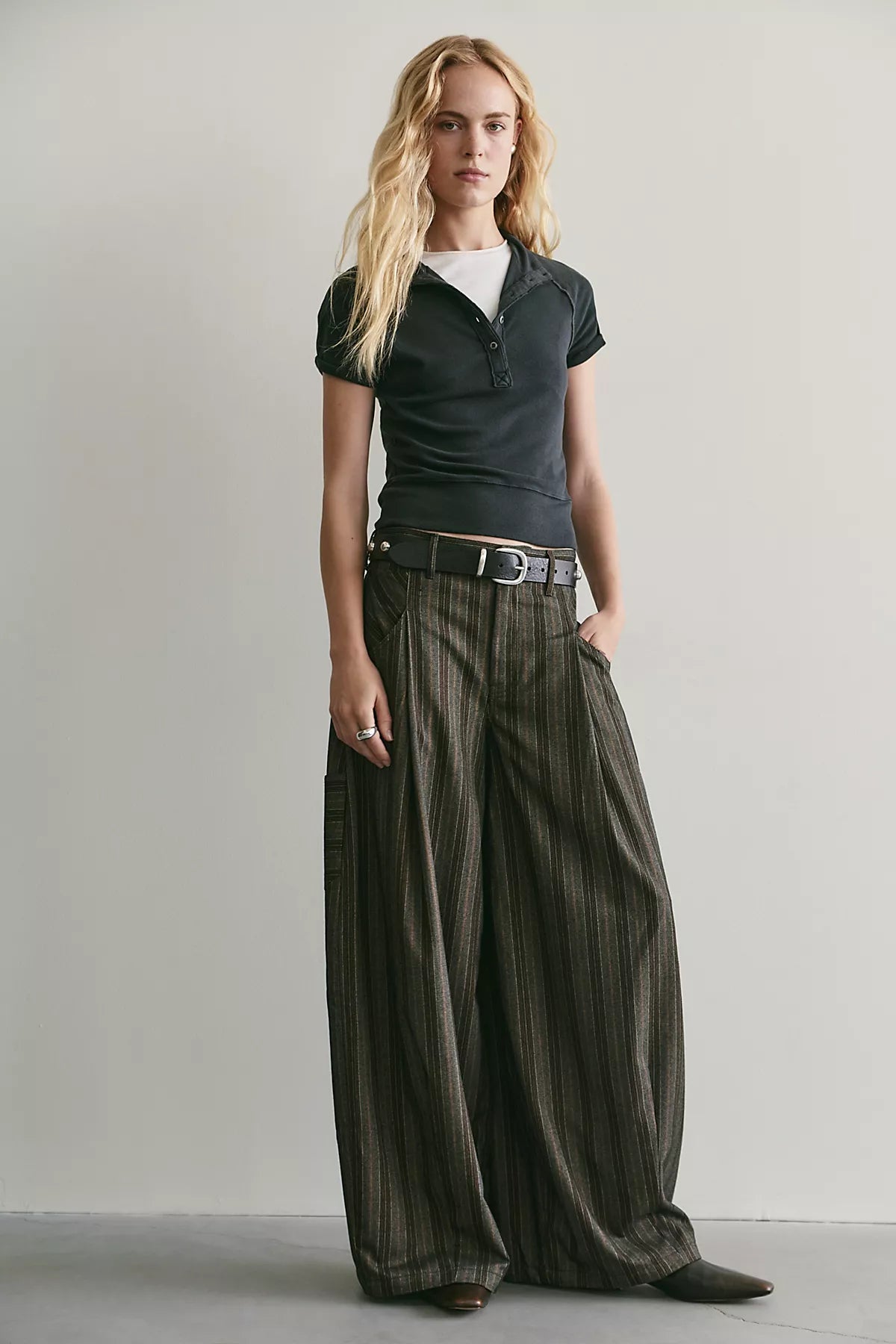 About It Baggy Plaid Suit Trousers