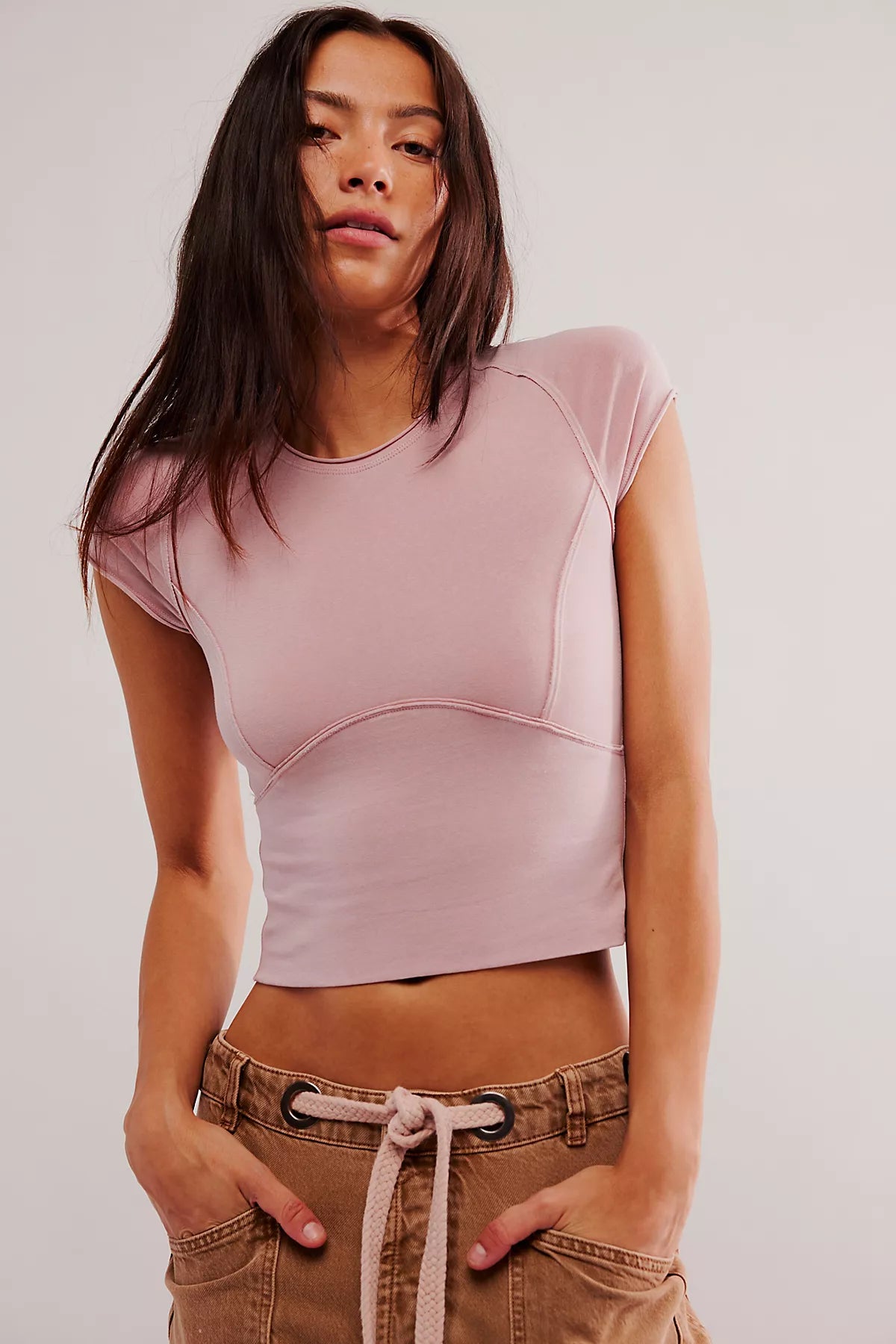 We The Free Protagonist Cropped Cap Sleeve Tee
