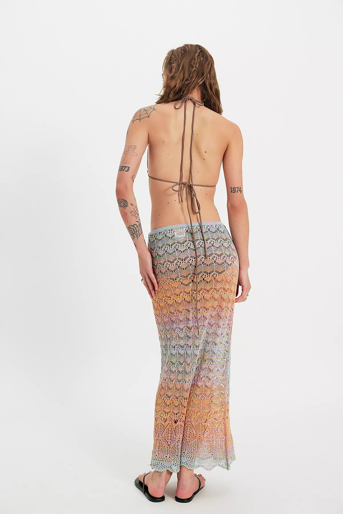 Anna Sui Ombre Space Dye Crochet Skirt