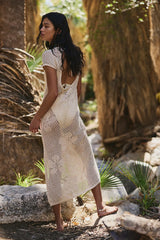 Aloha Cotton-Linen Midi Dress