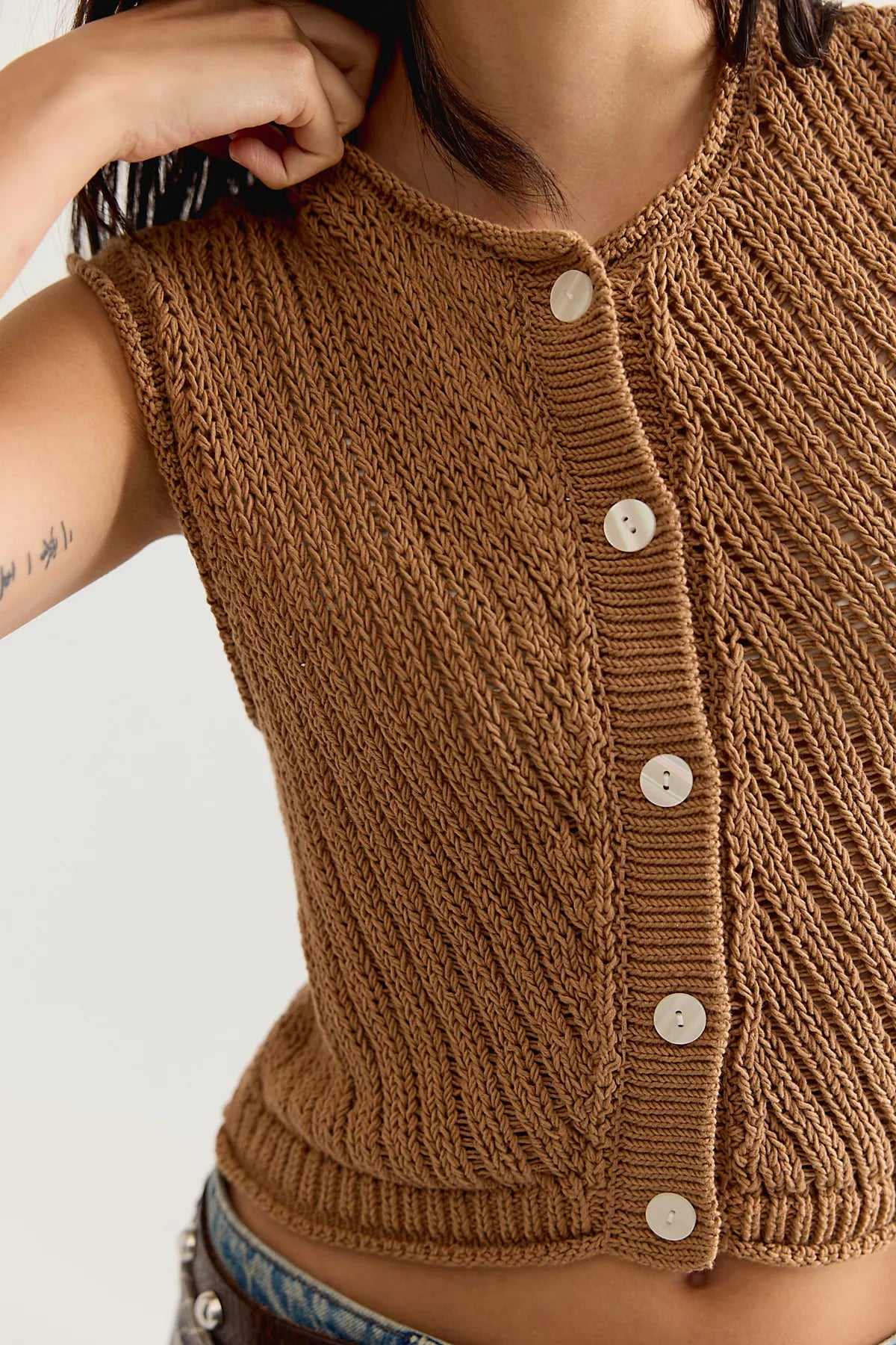 Drop Stitch Cotton Vest