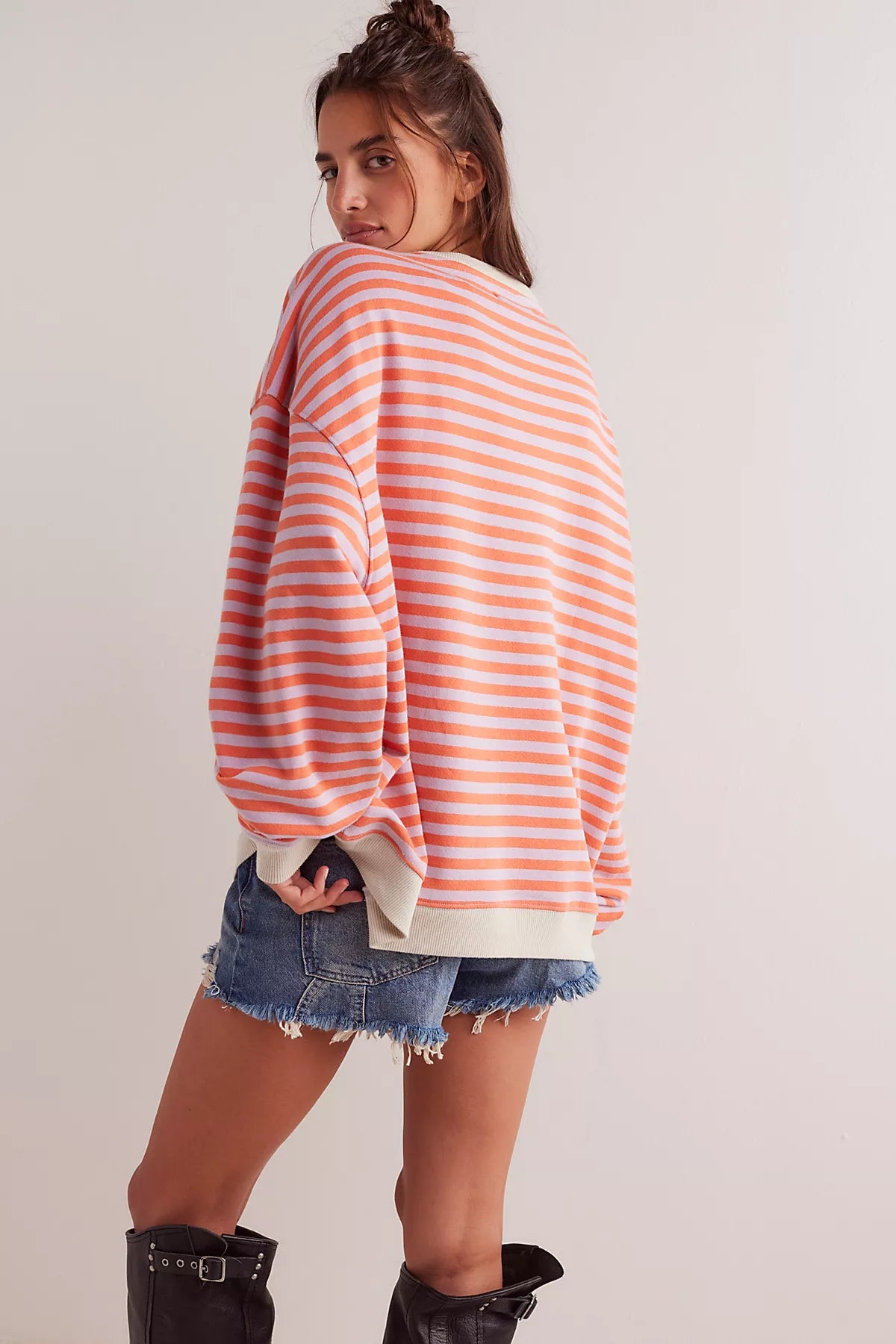 We The Free Classic Striped Oversized Crewneck