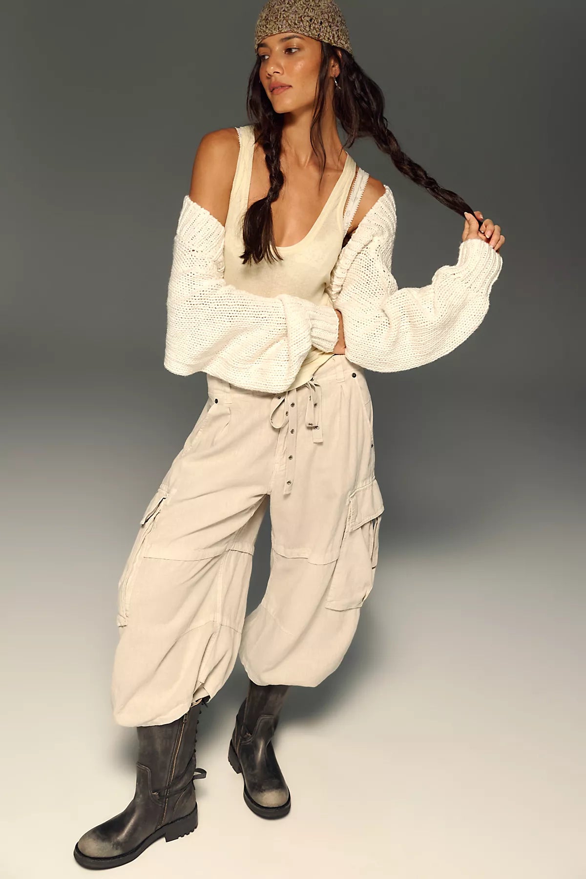 We The Free Reef Curved Linen Cargo Pants