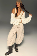 We The Free Reef Curved Linen Cargo Pants