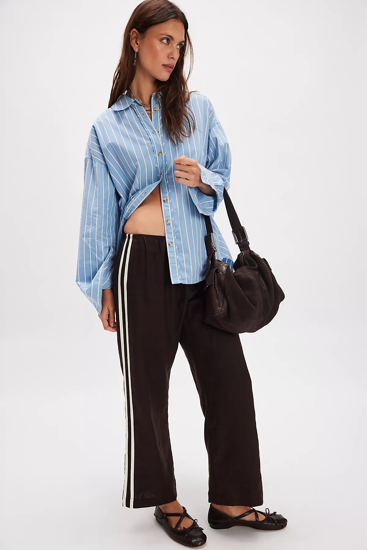 DONNI. The Linen Stripe Crop Pants