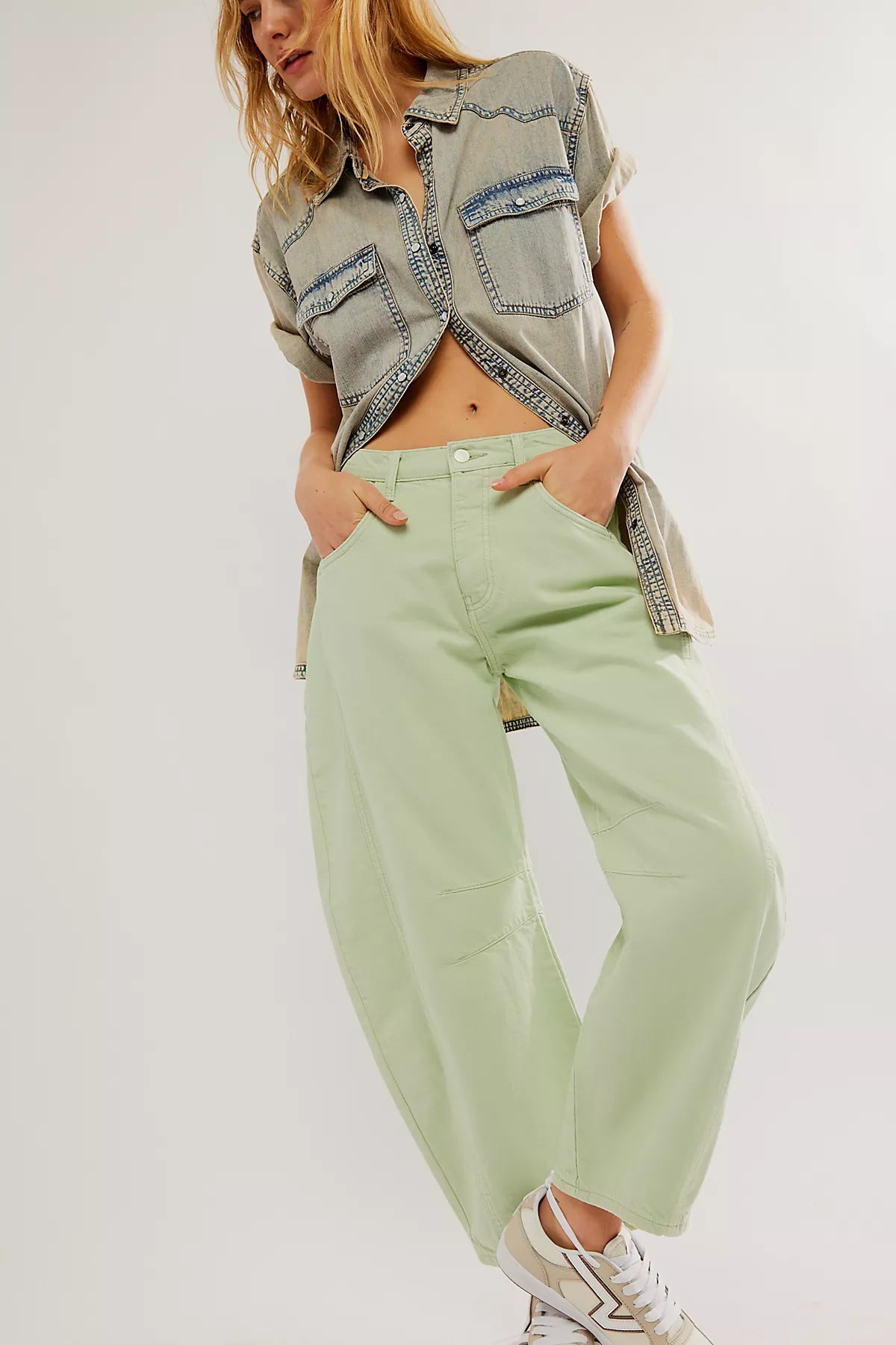 We The Free Good Luck Mid-Rise Barrel Jeans