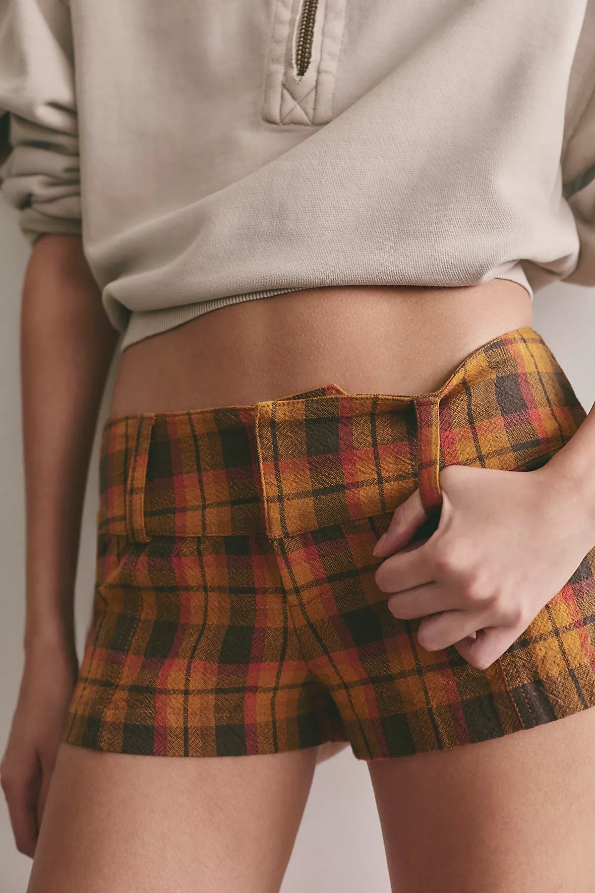 Ana Plaid Micro Shorts