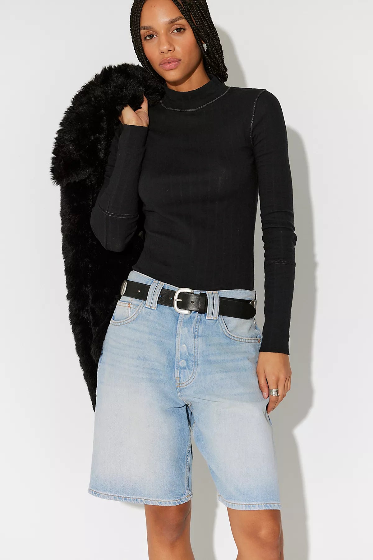 End Game Pointelle Mock Neck Long Sleeve