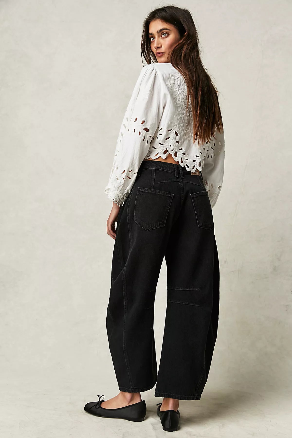 We The Free Good Luck Mid-Rise Barrel Jeans