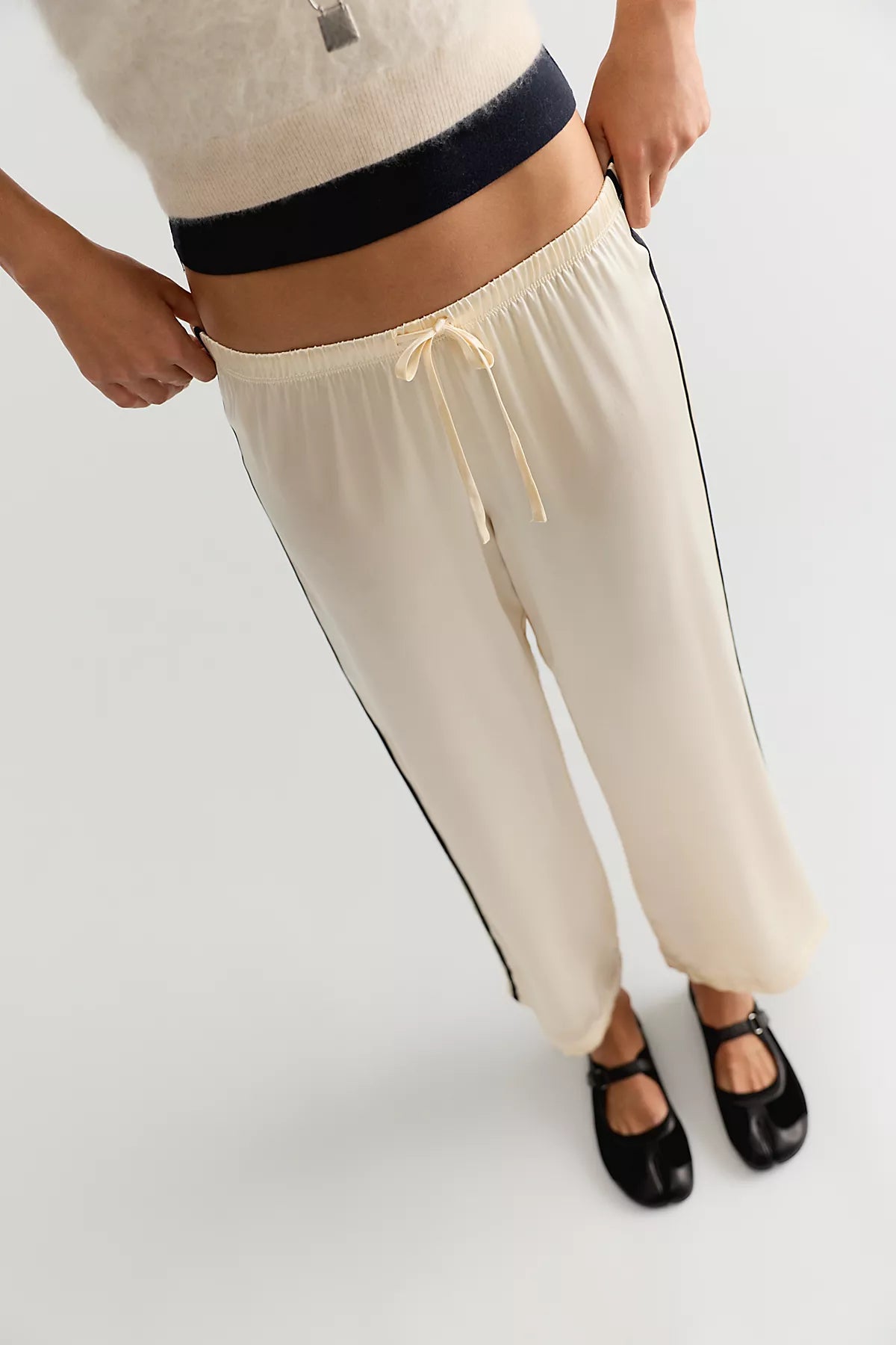 DONNI. The Silk Stripe Crop Pants