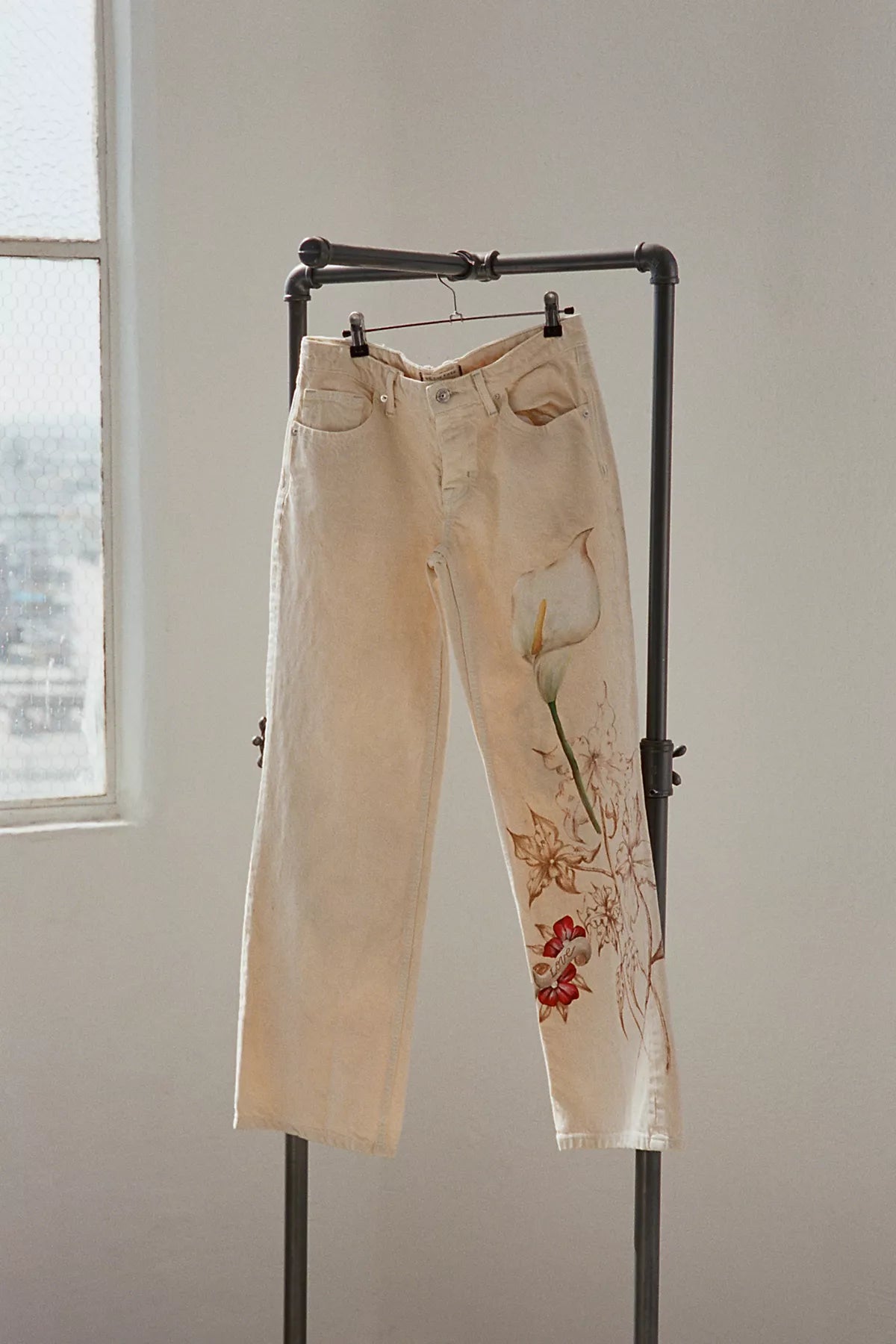 FP X Juliet Johnstone Hand-Painted Tennessee Low-Rise Boyfriend Jeans
