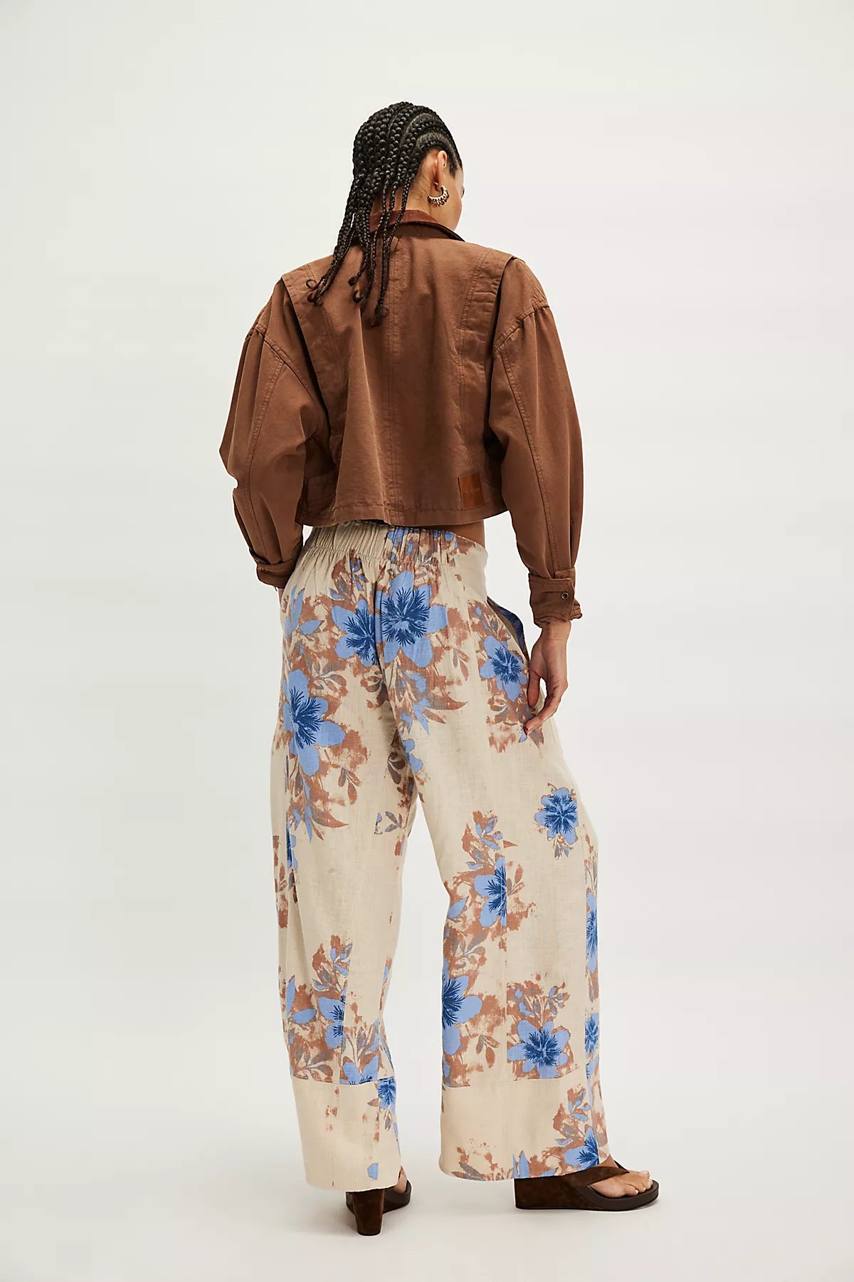 Day's End Linen Printed Pull-On Pants