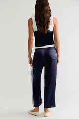 DONNI. The Silk Stripe Crop Pants