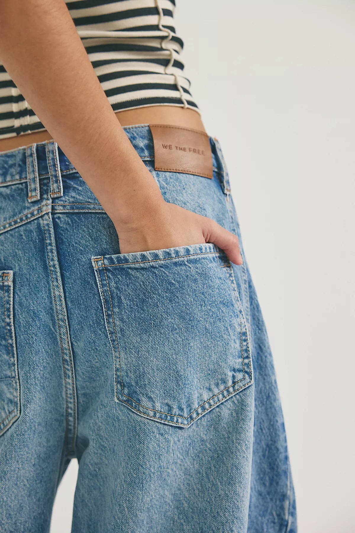 We The Free Good Luck Mid-Rise Barrel Jeans
