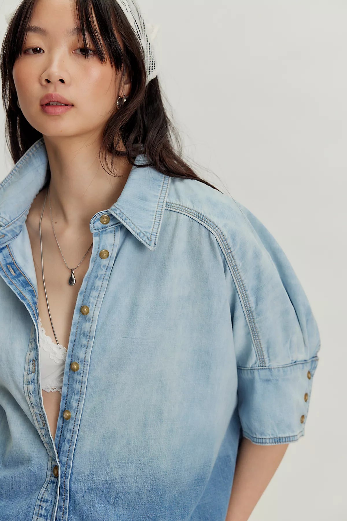 We The Free Seaside Denim Button Down
