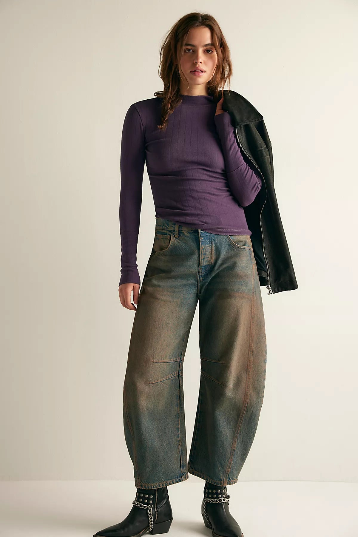 End Game Pointelle Mock Neck Long Sleeve