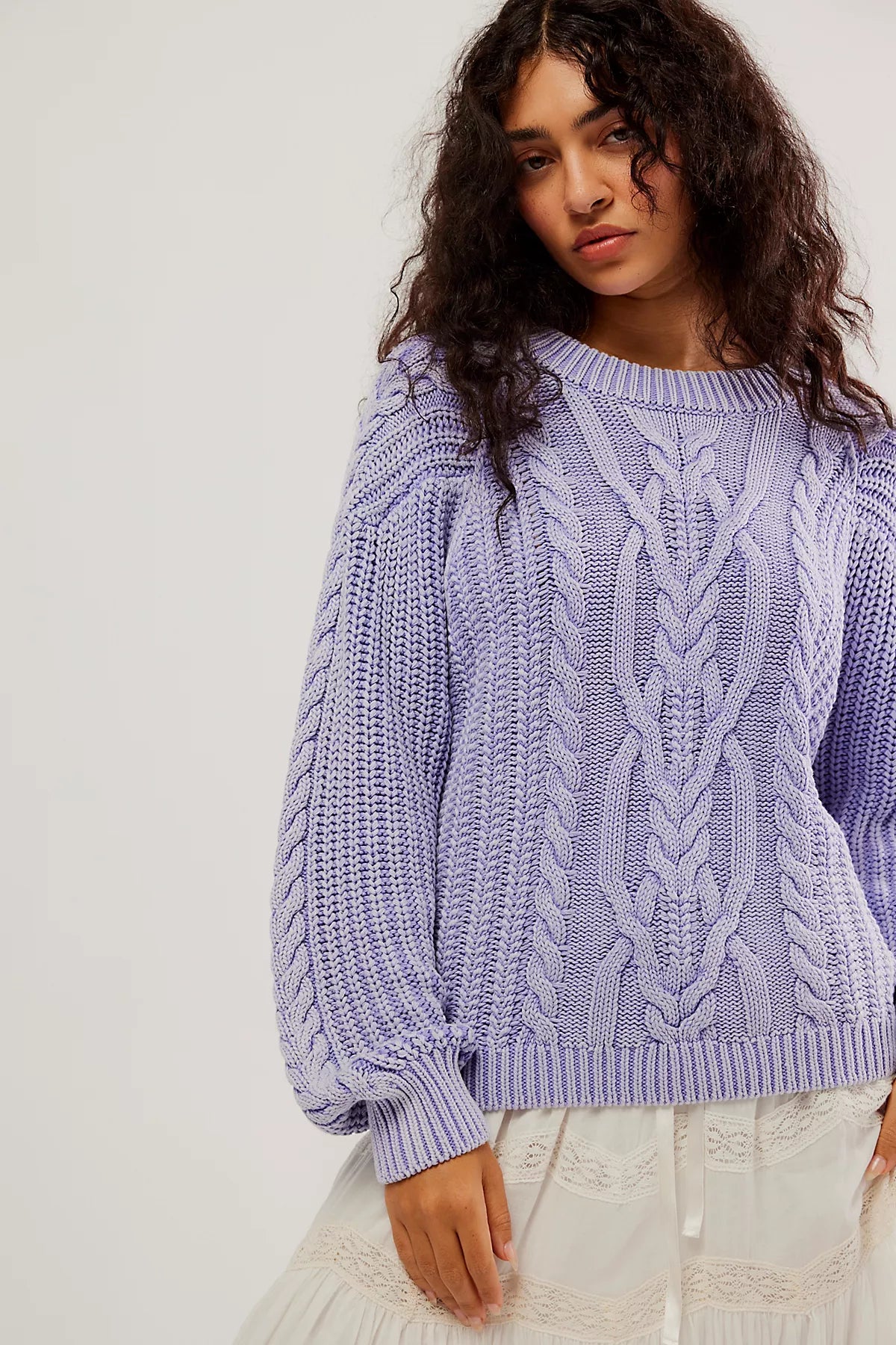 Frankie Cable Knit Cotton Sweater