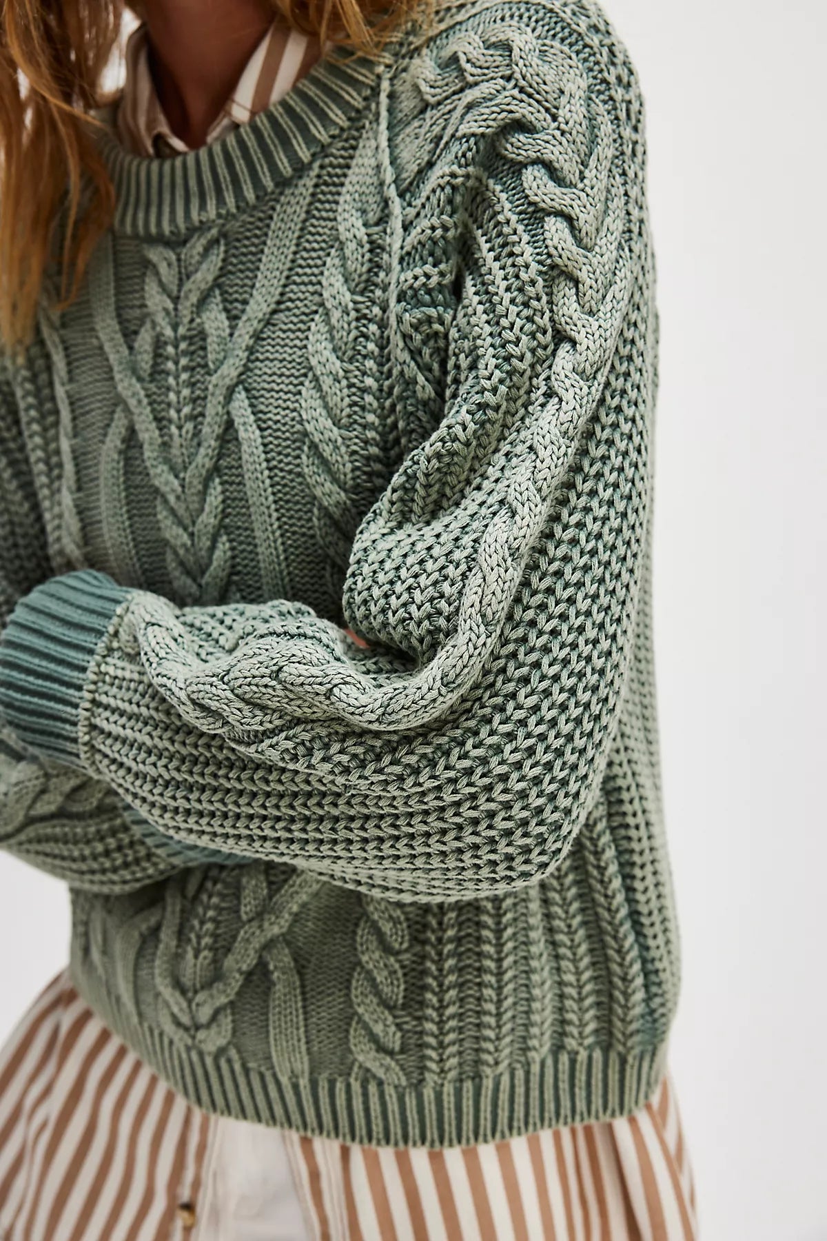 Frankie Cable Knit Cotton Sweater