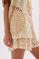 Bohemian Traders Crochet Spliced Shorts Set