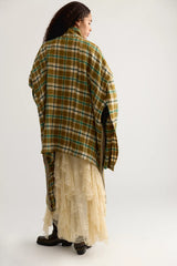 Asparagus Button Check Coat