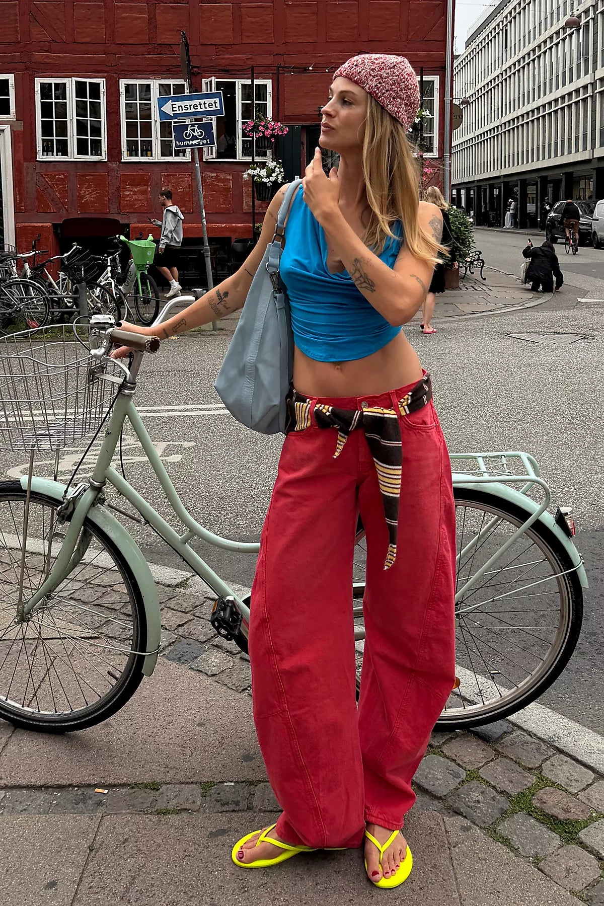 We The Free Fable Low-Rise Twisted Bowed Jeans