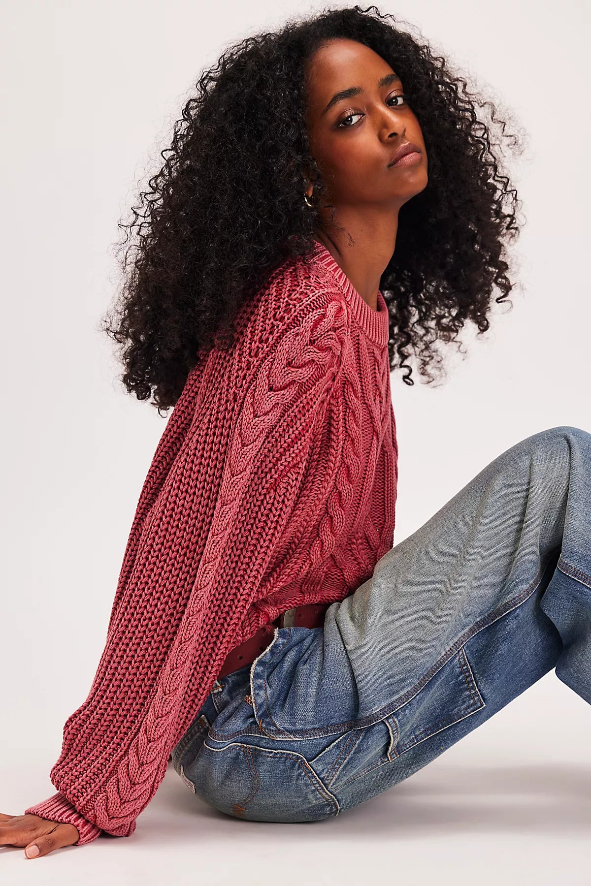 Frankie Cable Knit Cotton Sweater
