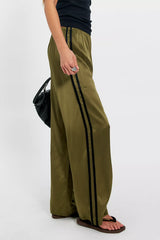 DONNI. The Silk Stripe Simple Pants