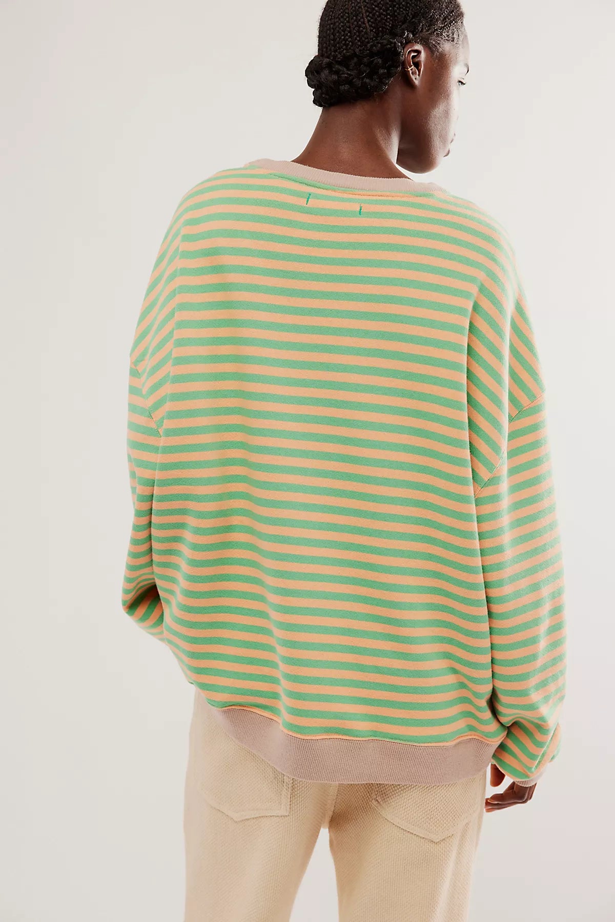 We The Free Classic Striped Oversized Crewneck