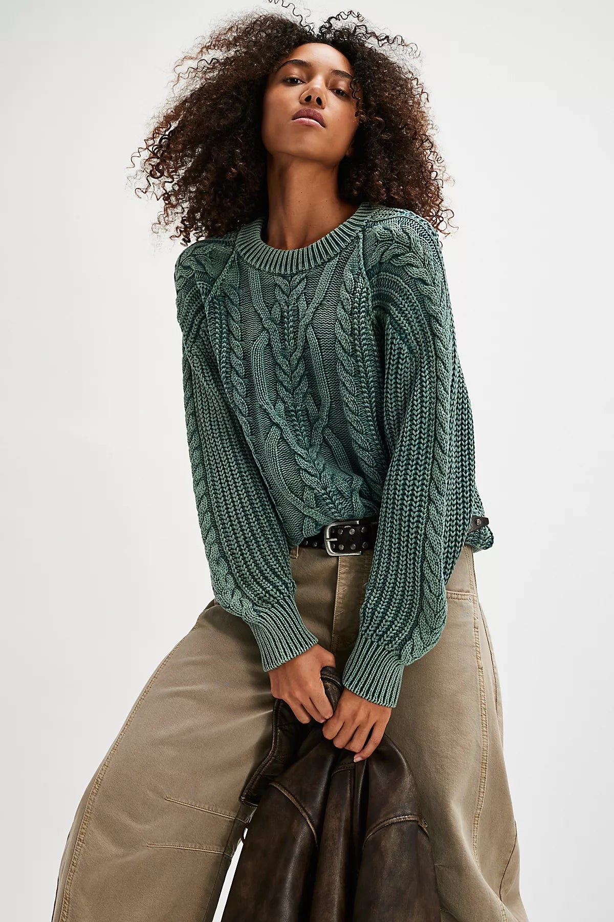 Frankie Cable Knit Cotton Sweater
