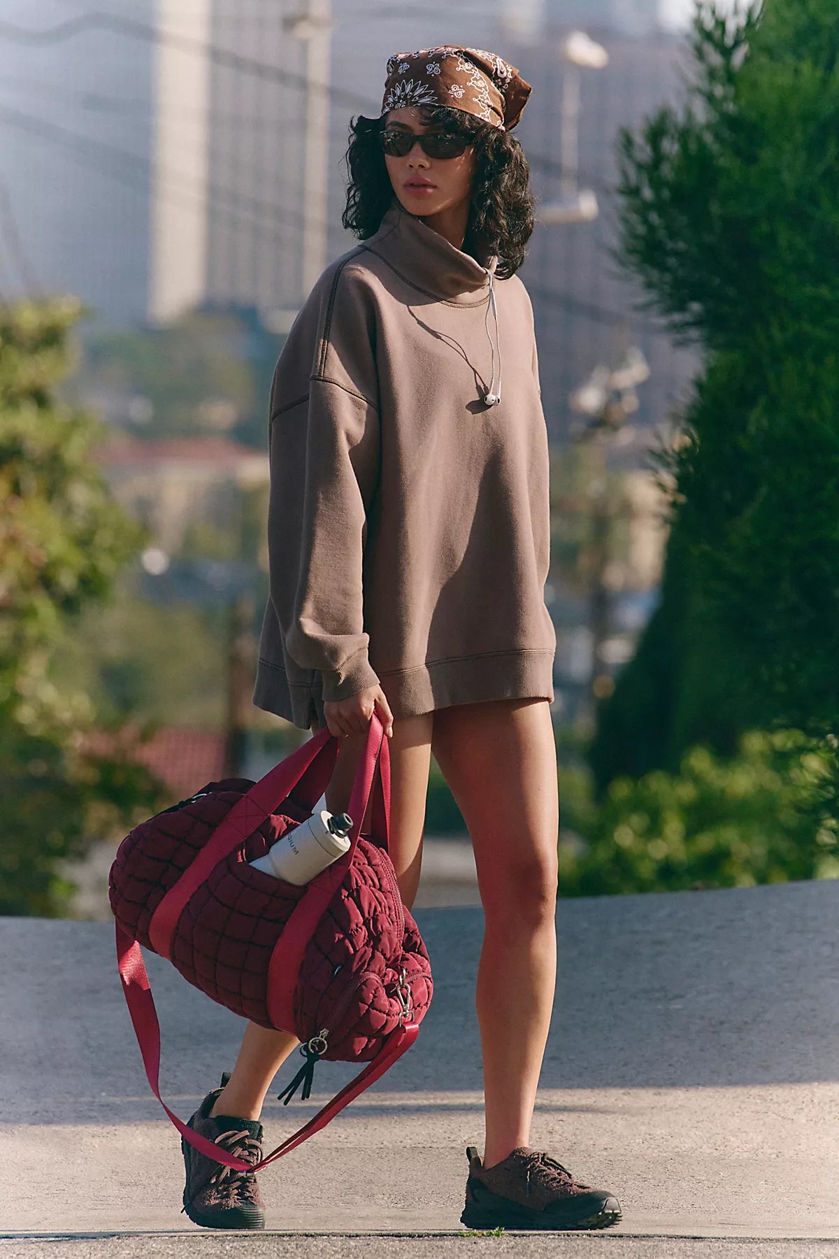 A Cut Above Floral Logo Mock Neck Pullover Sweatshirt