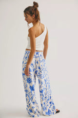 Day's End Linen Printed Pull-On Pants