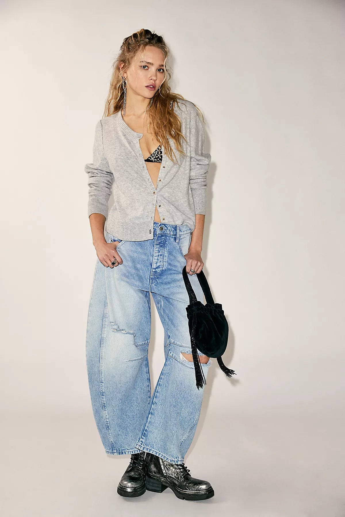 We The Free Good Luck Mid-Rise Barrel Jeans