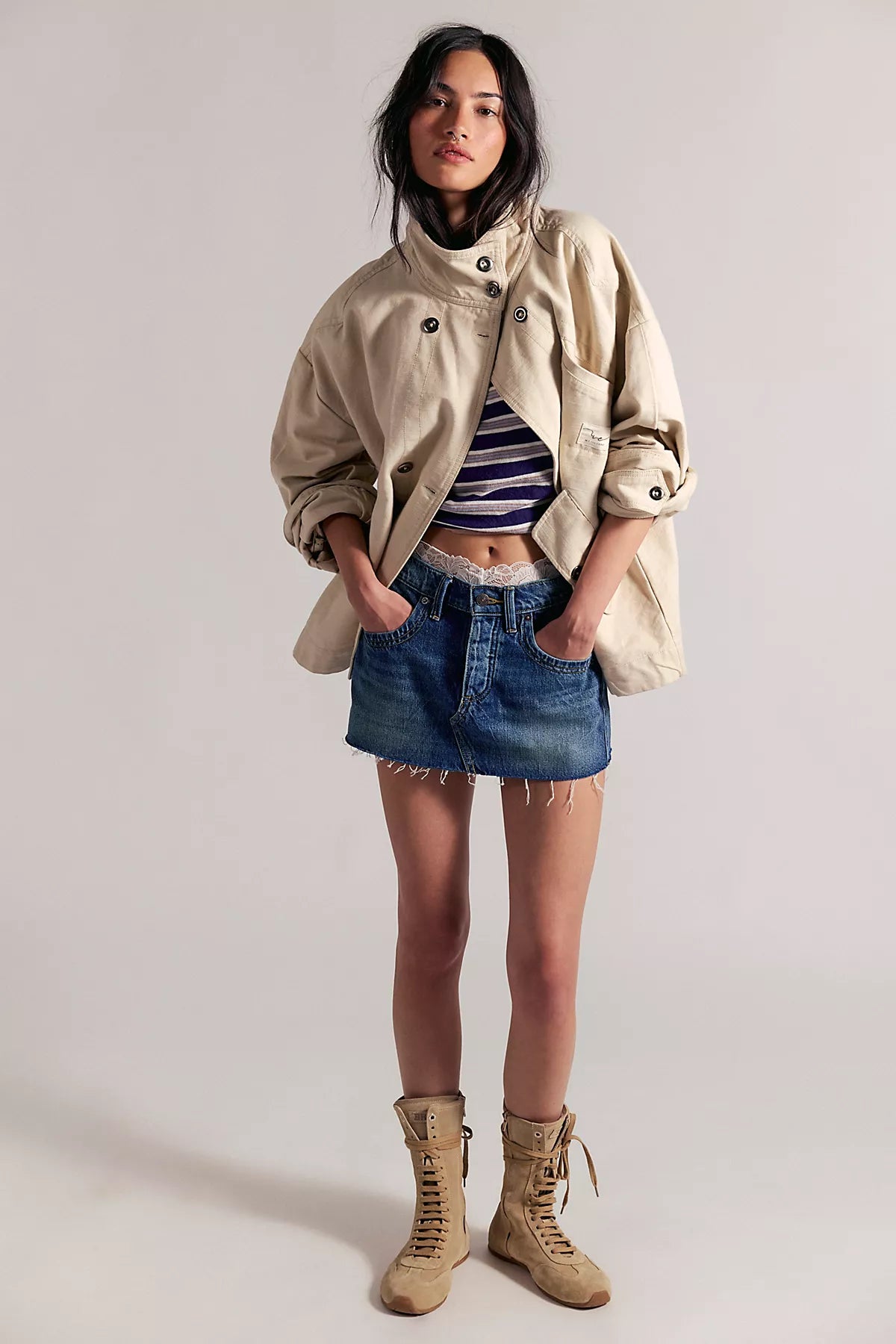 We The Free Lainey Low-Rise Mini Skirt