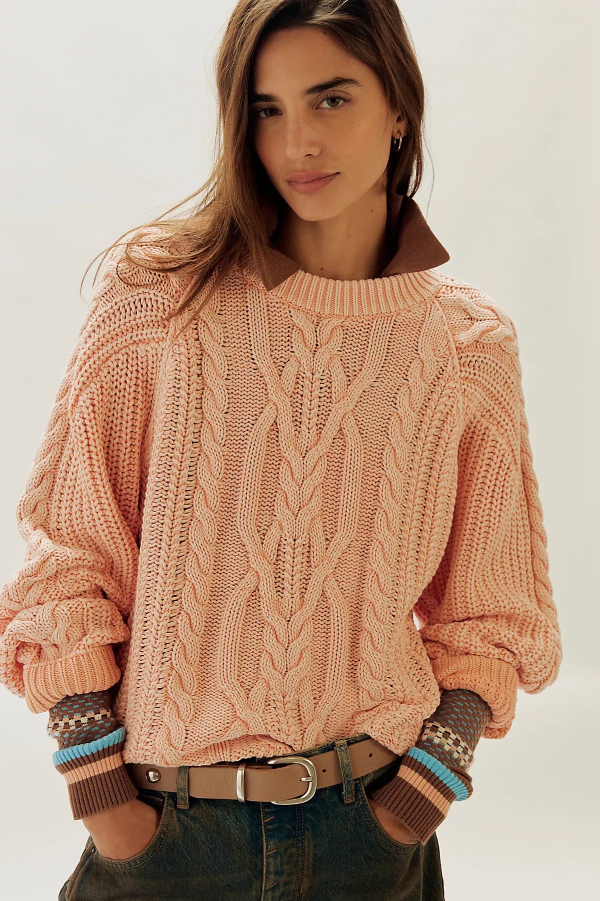 Frankie Cable Knit Cotton Sweater