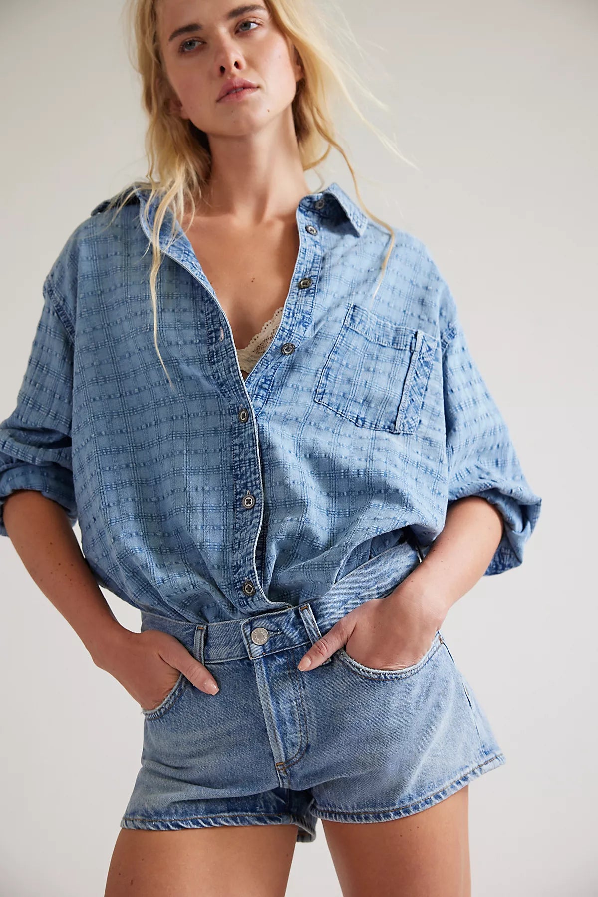 AGOLDE Parker Low-Rise Denim Shorts