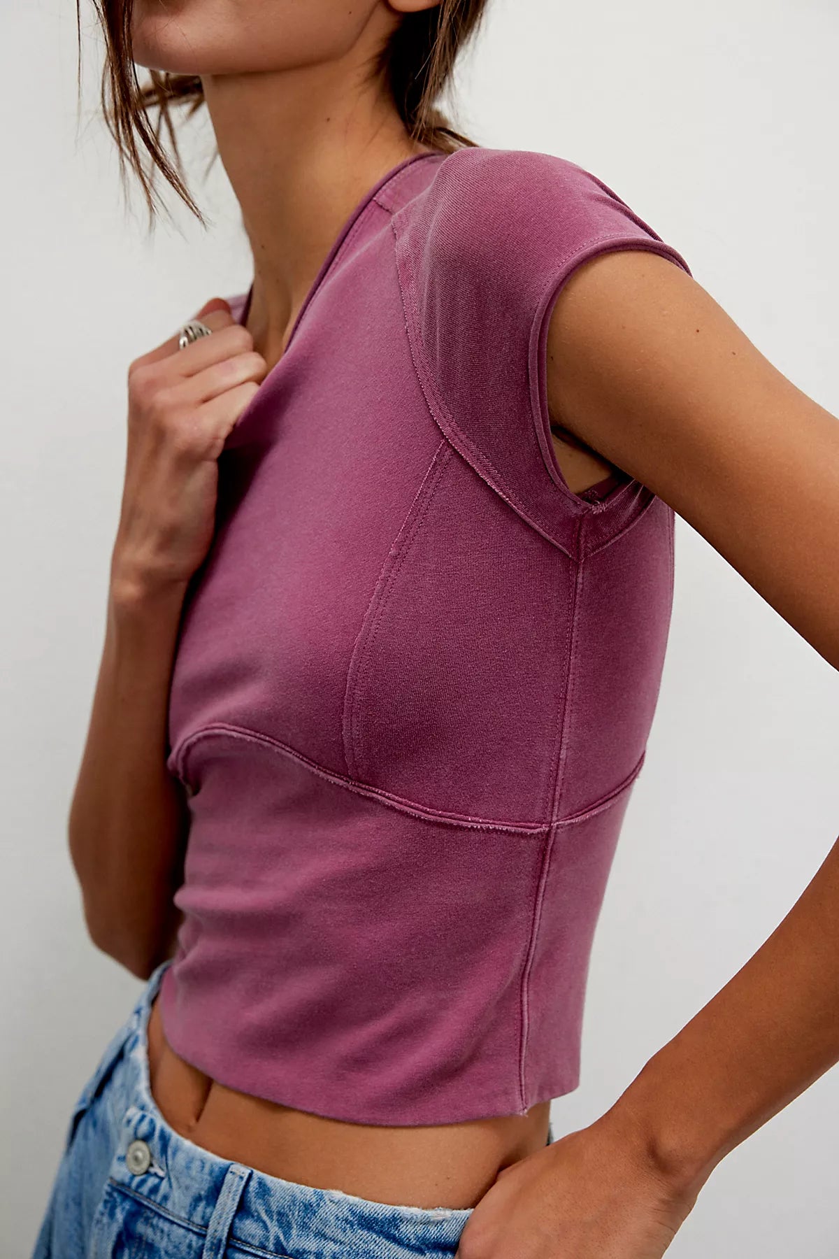 We The Free Protagonist Cropped Cap Sleeve Tee
