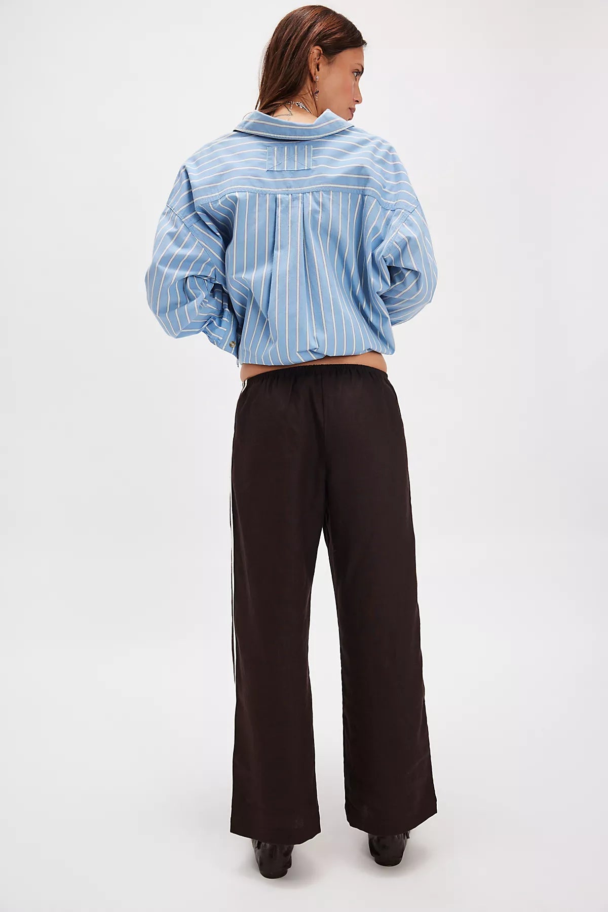 DONNI. The Linen Stripe Crop Pants