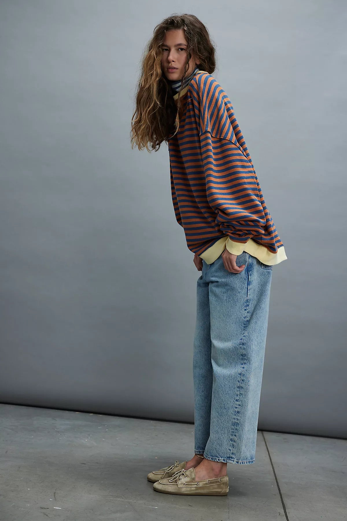 We The Free Classic Striped Oversized Crewneck