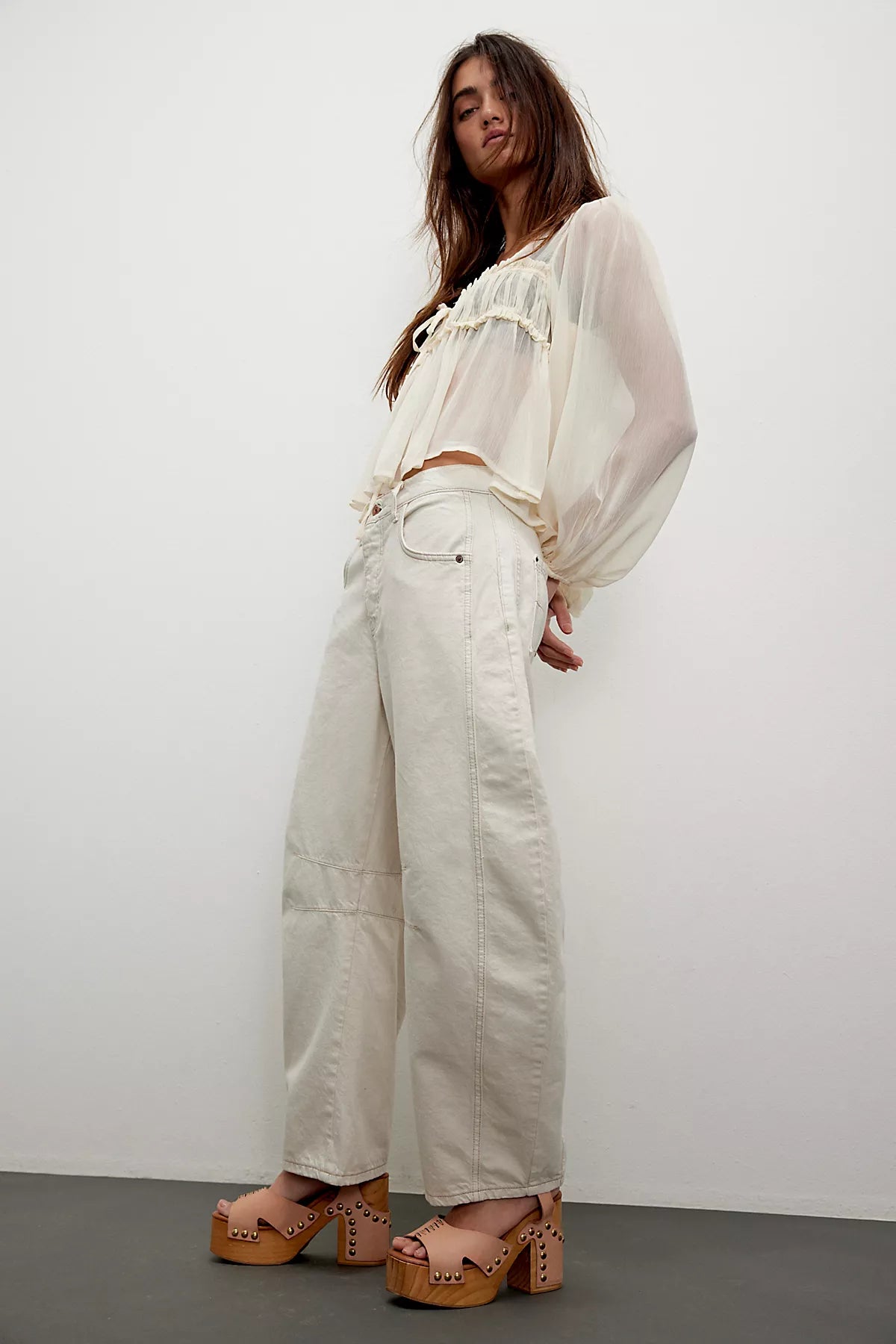 We The Free Good Luck Mid-Rise Barrel Jeans