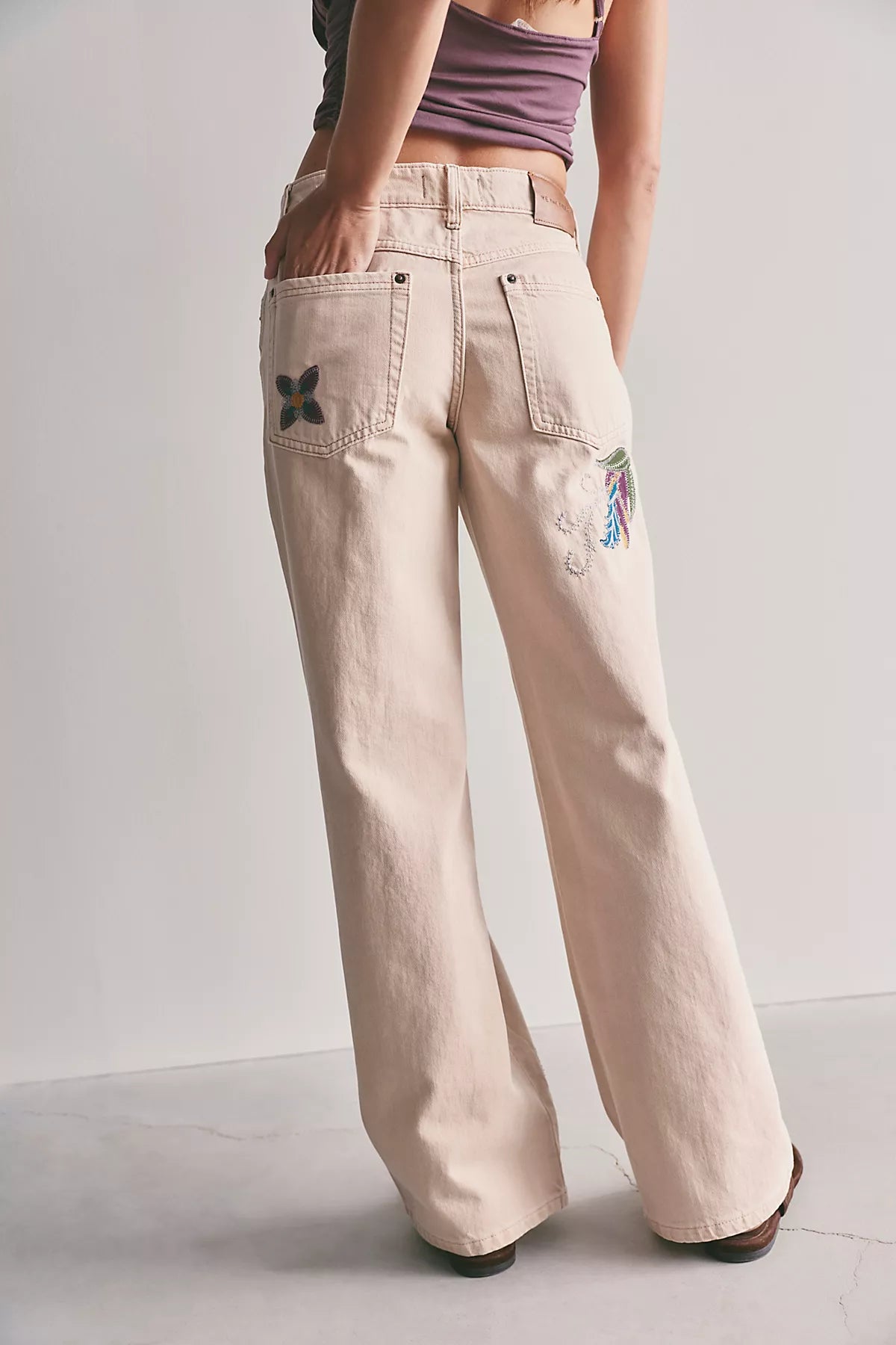 We The Free Tennessee Low-Rise Boyfriend Embroidered Jeans