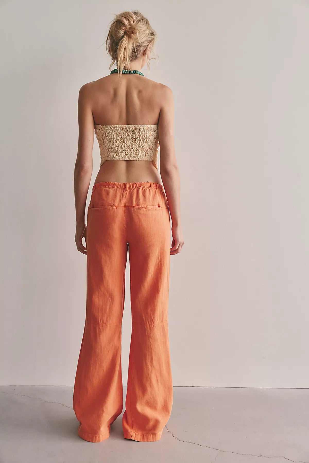 Break The Ice Linen Slouch Flare Pants