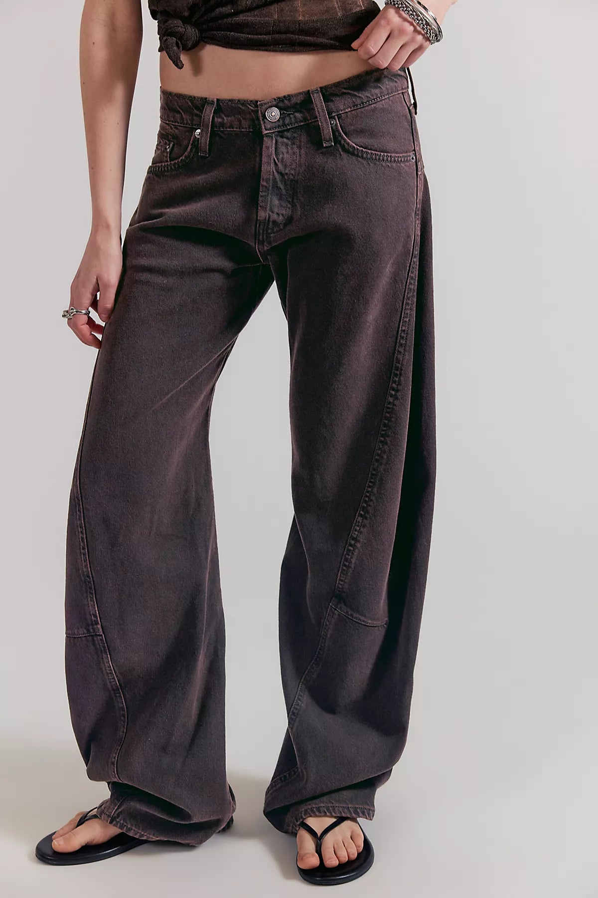 We The Free Fable Low-Rise Twisted Bowed Jeans