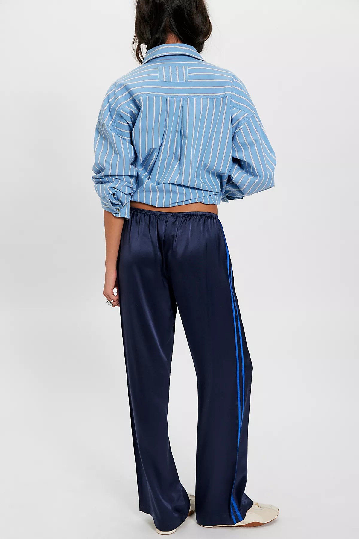 DONNI. The Silk Stripe Simple Pants