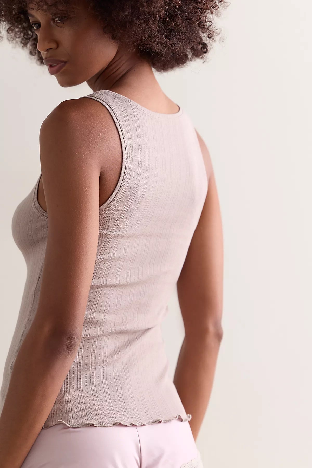 Fresh In Love Pointelle Scoop Neck Tank