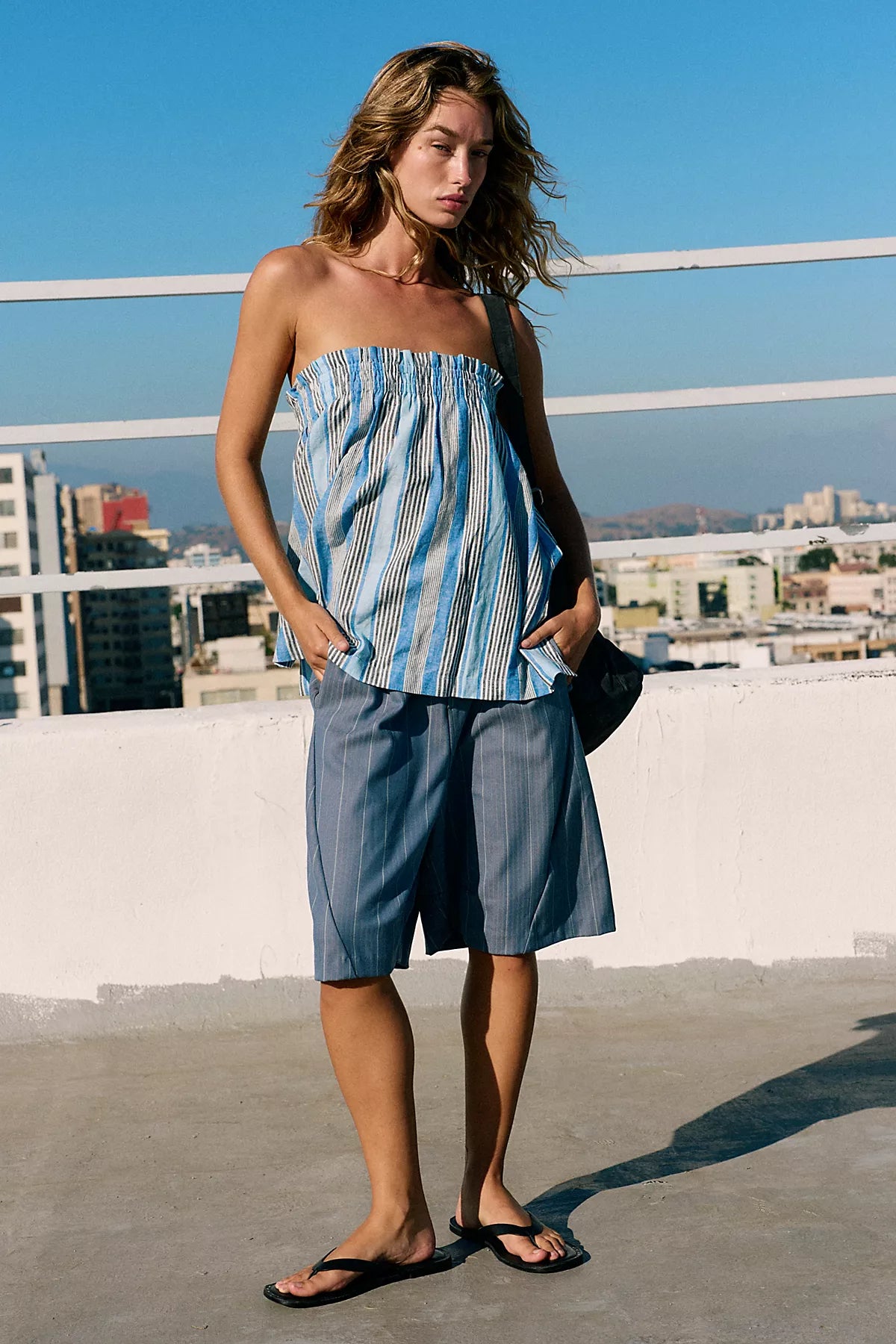 Corfu Striped Cotton-Linen Set